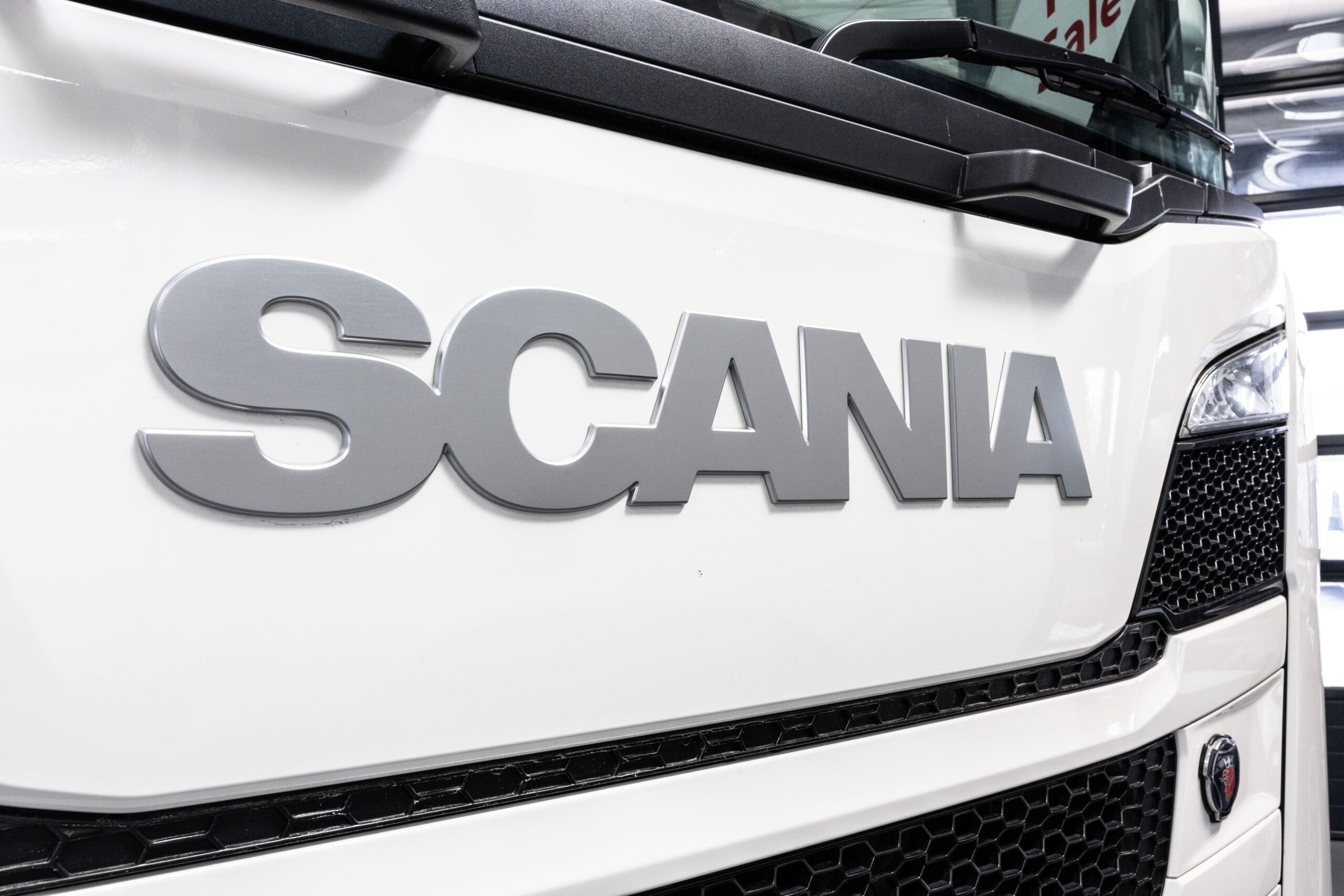 front of Scania truck